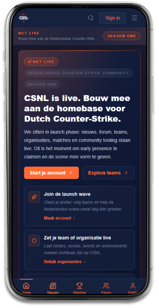 CounterStrike.nl mobile screen